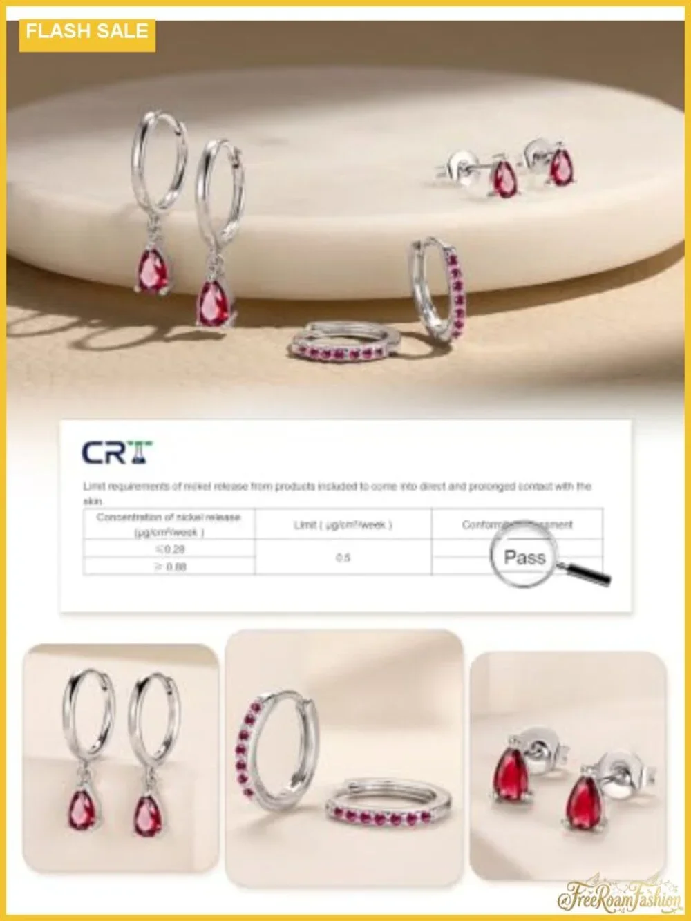 3 Pairs 925 Sterling Silver Huggie Hoop Earrings CZ Stud Drop Set